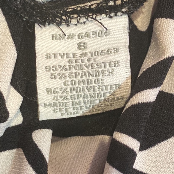 DRESS BARN Black and White Patterned Tank Dress - SIZE 8 - Picture 5 of 5